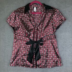 Studio 1940 vintage Y2K button down short sleeve blouse size L